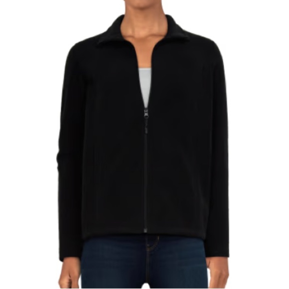 Natural Reflections black fleece full zip jacket size XL